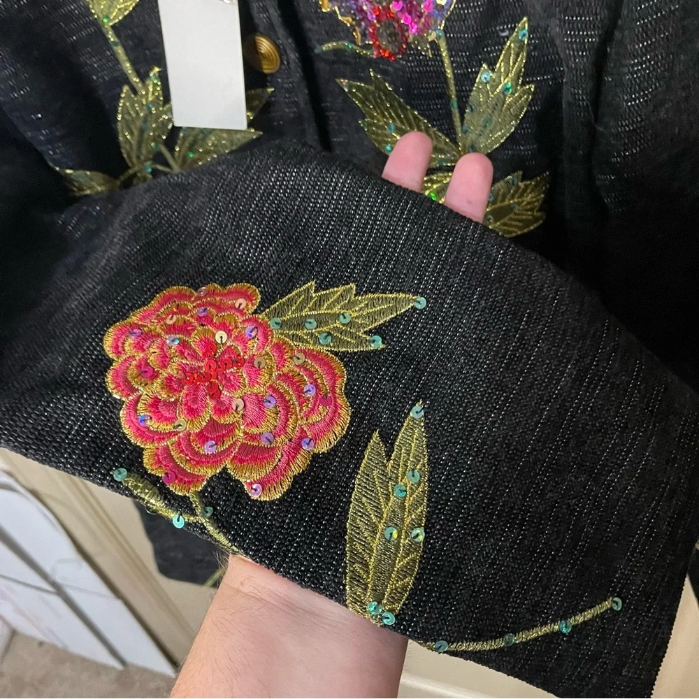 Indigo Moon Butterfly Embellished Sequins jacket - Picture 9 of 10